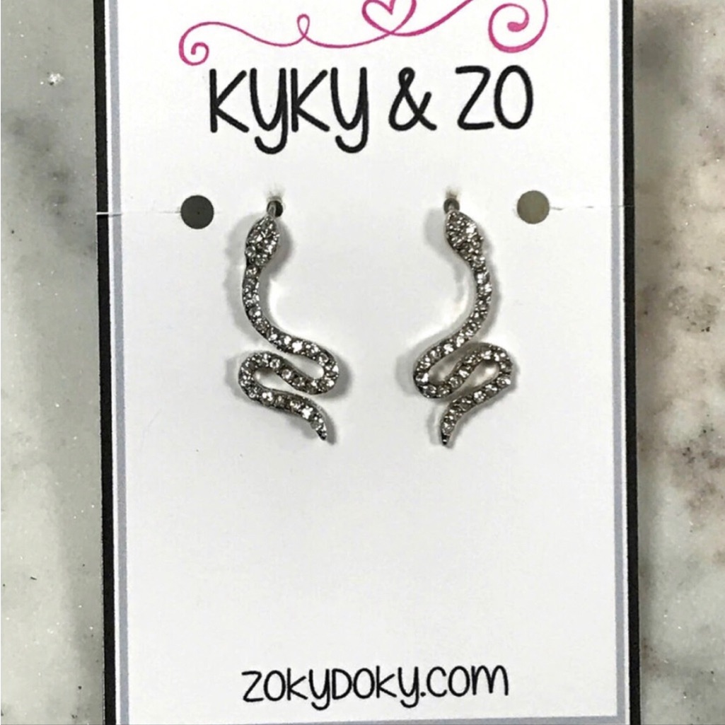 Cubic Zirconia Snake Ear ClimbersGold Or Silver-Boutique 14$
